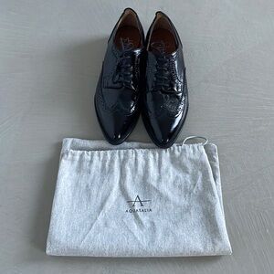 Aquatalia pointed toe brogue shoes